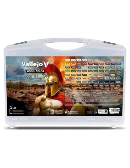 Estuche Básico Vallejo - 80 Pinturas Acrílicas 18 ml