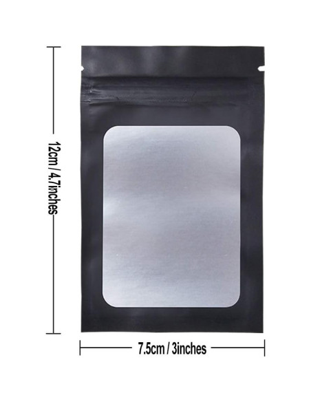 Bolsas Mylar Reutilizables STUs 100 Piezas 7.5x12 cm A Prueba de Olores