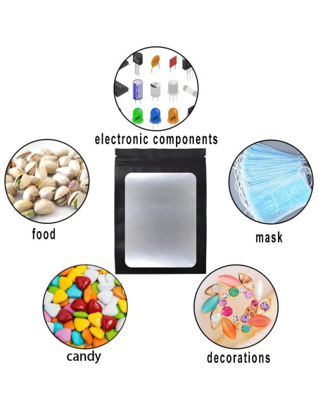 Bolsas Mylar Reutilizables STUs 100 Piezas 7.5x12 cm A Prueba de Olores