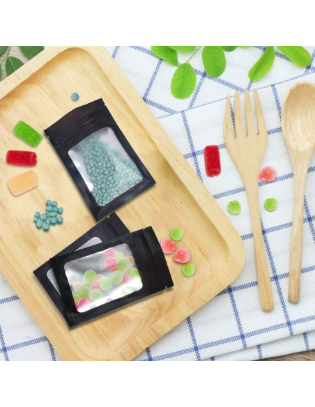 Bolsas Mylar Reutilizables STUs 100 Piezas 7.5x12 cm A Prueba de Olores