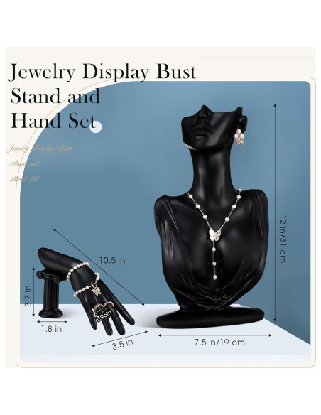 Conjunto de Exhibición de Joyería Yalikop - 2 Piezas Negro