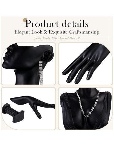 Conjunto de Exhibición de Joyería Yalikop - 2 Piezas Negro