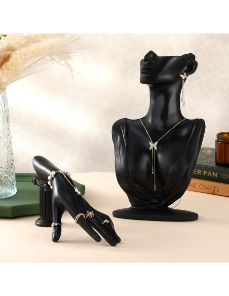 Conjunto de Exhibición de Joyería Yalikop - 2 Piezas Negro