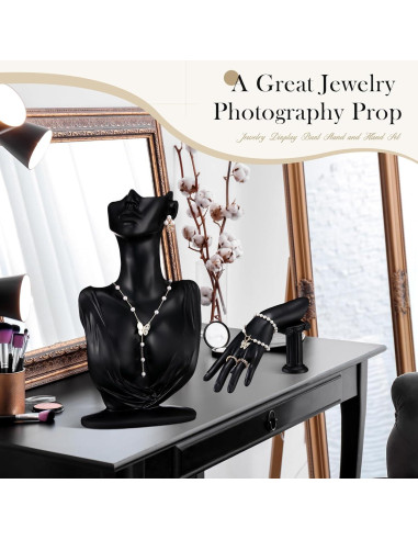 Conjunto de Exhibición de Joyería Yalikop - 2 Piezas Negro