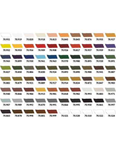 Estuche Básico Vallejo - 80 Pinturas Acrílicas 18 ml