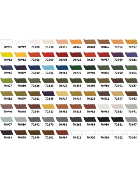 Estuche Básico Vallejo - 80 Pinturas Acrílicas 18 ml