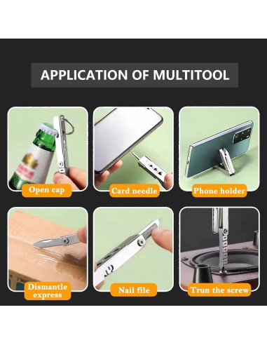 Mini Herramienta Multitool Genérico 6cm Acero Inoxidable EDC