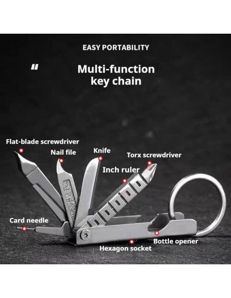 Mini Herramienta Multitool Genérico 6cm Acero Inoxidable EDC