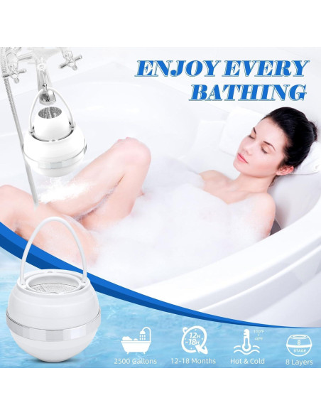 Filtro de Agua para Bañera Sveekery A1 8 Etapas Eliminación Plomo Cloro