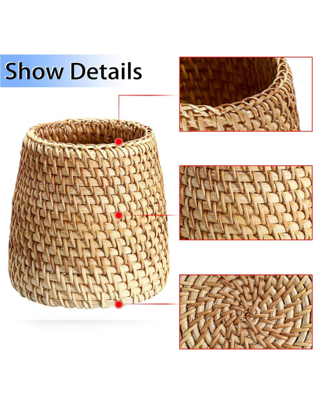 Organizador de Escritorio BTSKY 3 Pack Ratan Hecho a Mano