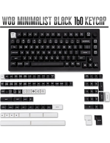 Juego de Teclas Mecánicas PBT 160 Teclas Negras SA GEKUCAP