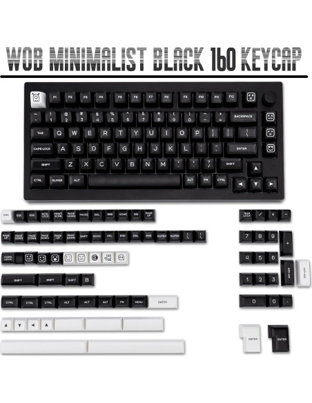 Juego de Teclas Mecánicas PBT 160 Teclas Negras SA GEKUCAP
