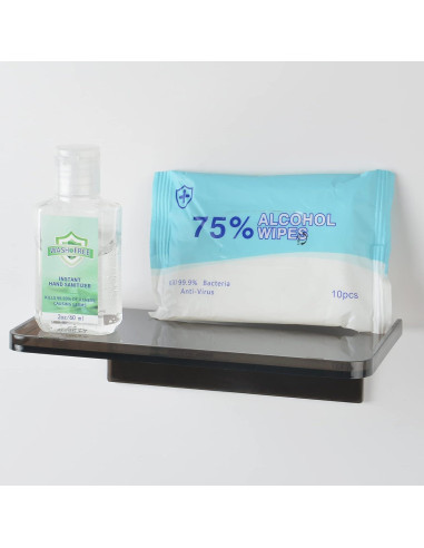 Estante de Pared Adhesivo MATIMASU Negro Acrílico 18.5x10.8 cm