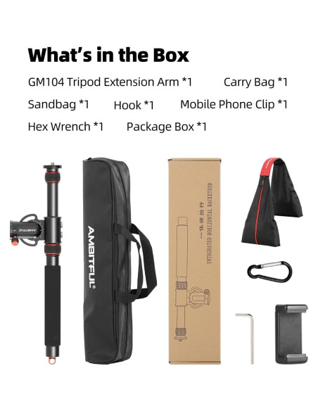 Brazo de Trípode AMBITFUL GM104 106cm Ajustable 10kg