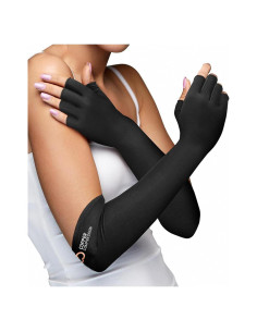 Guantes Largos de Compresión de Cobre para Artritis - Mediano