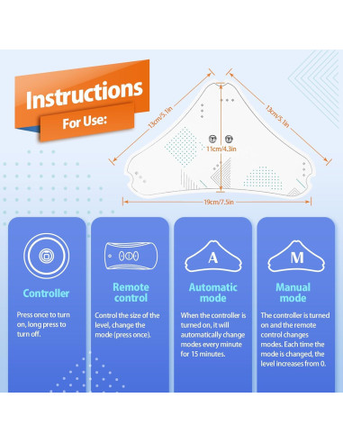Unidad TENS Inalámbrica MDIBZCA para Alivio del Dolor - 2 Almohadillas