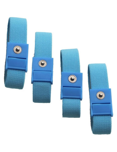 Correas de Muñeca Estimulantes Ajustables 4pcs Azul + Cables Blancos