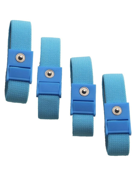Correas de Muñeca Estimulantes Ajustables 4pcs Azul + Cables Blancos