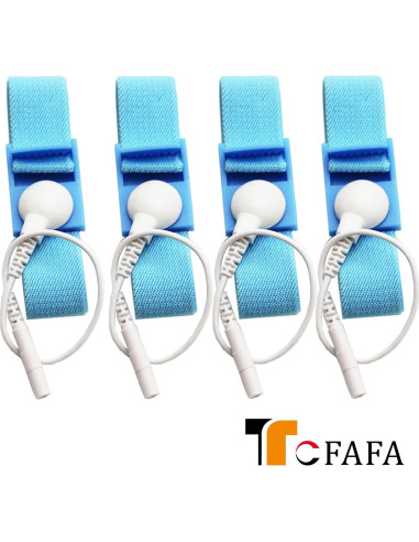 Correas de Muñeca Estimulantes Ajustables 4pcs Azul + Cables Blancos