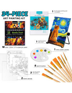 Juego de Pintura Acrílica Koseibal 28 Piezas para Niños 2