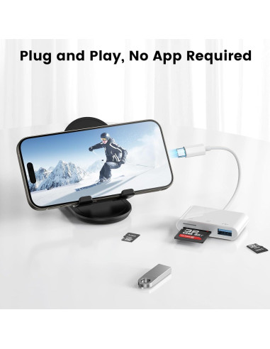 Adaptador de Cámara USB-C SUNTRSI con Lector SD y MicroSD