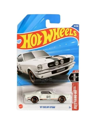 Coche Diecast Hot Wheels Shelby GT500 Mustang 1967 Blanco 1:64