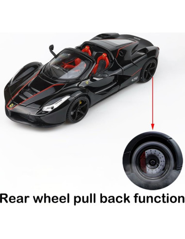 Coche de Juguete LaFerrari Negro 1:24 iLooboo con Luz y Sonido