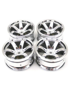 4 Llantas de Plástico 52mm para Coche RC 1/10 LAFEINA Plata