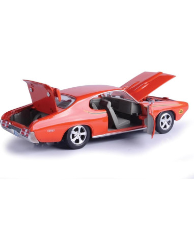 Modelo de Coche Diecast 1969 Pontiac GTO Naranja 1/24