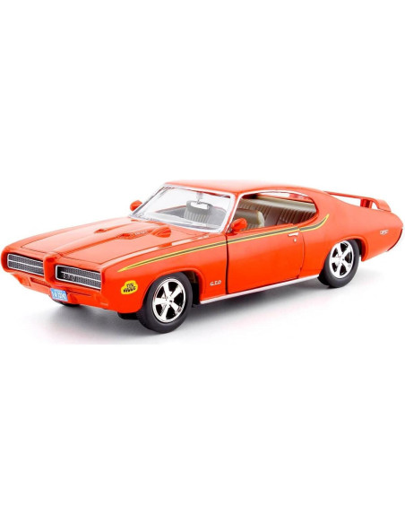 Modelo de Coche Diecast 1969 Pontiac GTO Naranja 1/24
