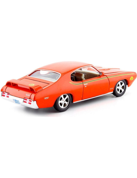 Modelo de Coche Diecast 1969 Pontiac GTO Naranja 1/24