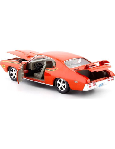 Modelo de Coche Diecast 1969 Pontiac GTO Naranja 1/24