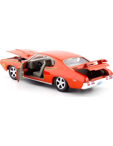 Modelo de Coche Diecast 1969 Pontiac GTO Naranja 1/24