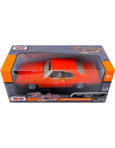 Modelo de Coche Diecast 1969 Pontiac GTO Naranja 1/24