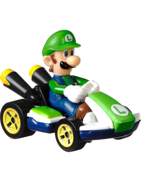 Hot Wheels Mario Kart Luigi 1:64 Kart de metal para niños