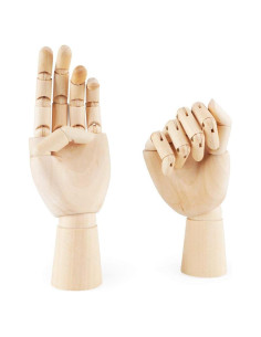 Maniquí de Mano Articulado FUKQVOD 10" Madera Flexible