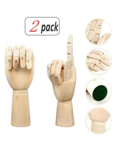 Maniquí de Mano Articulado FUKQVOD 10" Madera Flexible 2