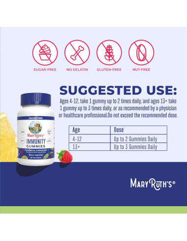 Gominolas Inmunidad MaryRuth 90ct | Vitamina C, D, Zinc, Veganas
