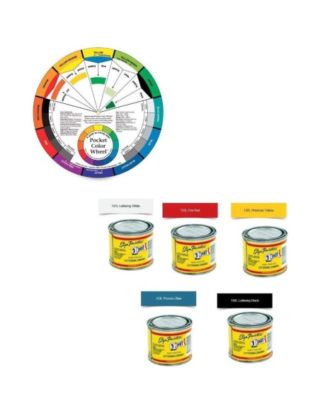 Kit de Pintura Esmalte 1 Shot 5 Colores + Pinceles 4 oz