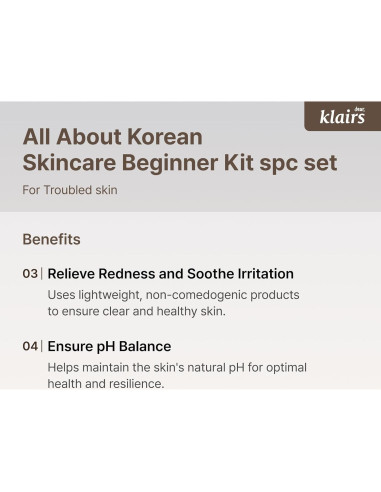 Kit de Cuidado de Piel Coreano DearKlairs 4 Piezas