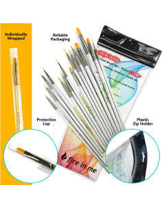 Set de Pinceles Miniatura Fuego en Mí 15 Piezas para Pintura 2