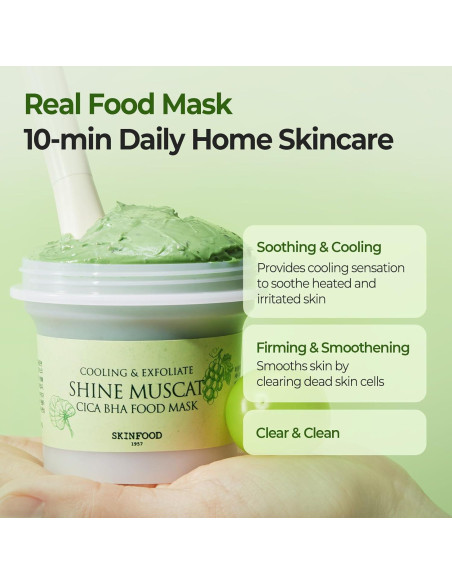 Mascarilla Facial Cica BHA SKINFOOD Shine Muscat 180g