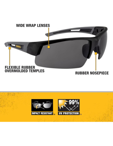 Gafas de Seguridad DEWALT DPG100-2D - Lente Ahumado - ANSI Z87.1+