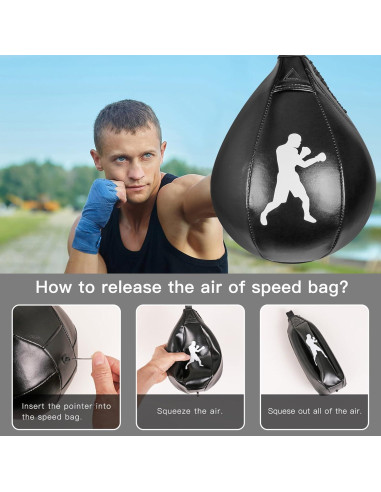 Bolsa de Velocidad de Cuero BeneLabel con Inflador y Soporte