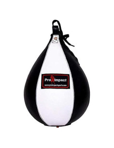 Bolso de Velocidad Pro Impact de Cuero Genuino 7x10" Blanco Negro