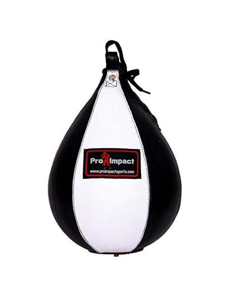 Bolso de Velocidad Pro Impact de Cuero Genuino 7x10" Blanco Negro