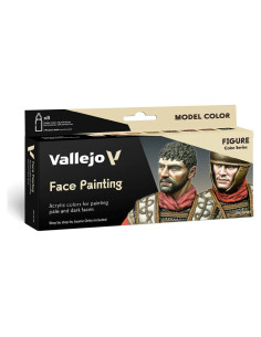 Set de Pintura Facial Vallejo 17ml - 8 Colores Acrílicos