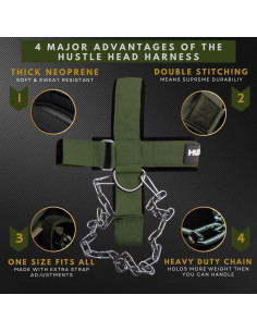 Arnés de Cuello Hustle Athletics V2 - Entrenamiento de Pesas 2