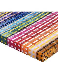 Juego de Dados AUSTOR 100 Piezas 6 Caras Colores Perla 16mm 2