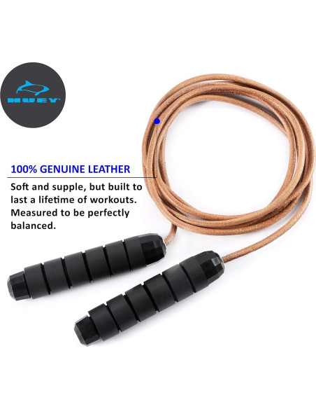 Cuerda de Salto HUEY Sport de Cuero Ajustable 295.5 cm